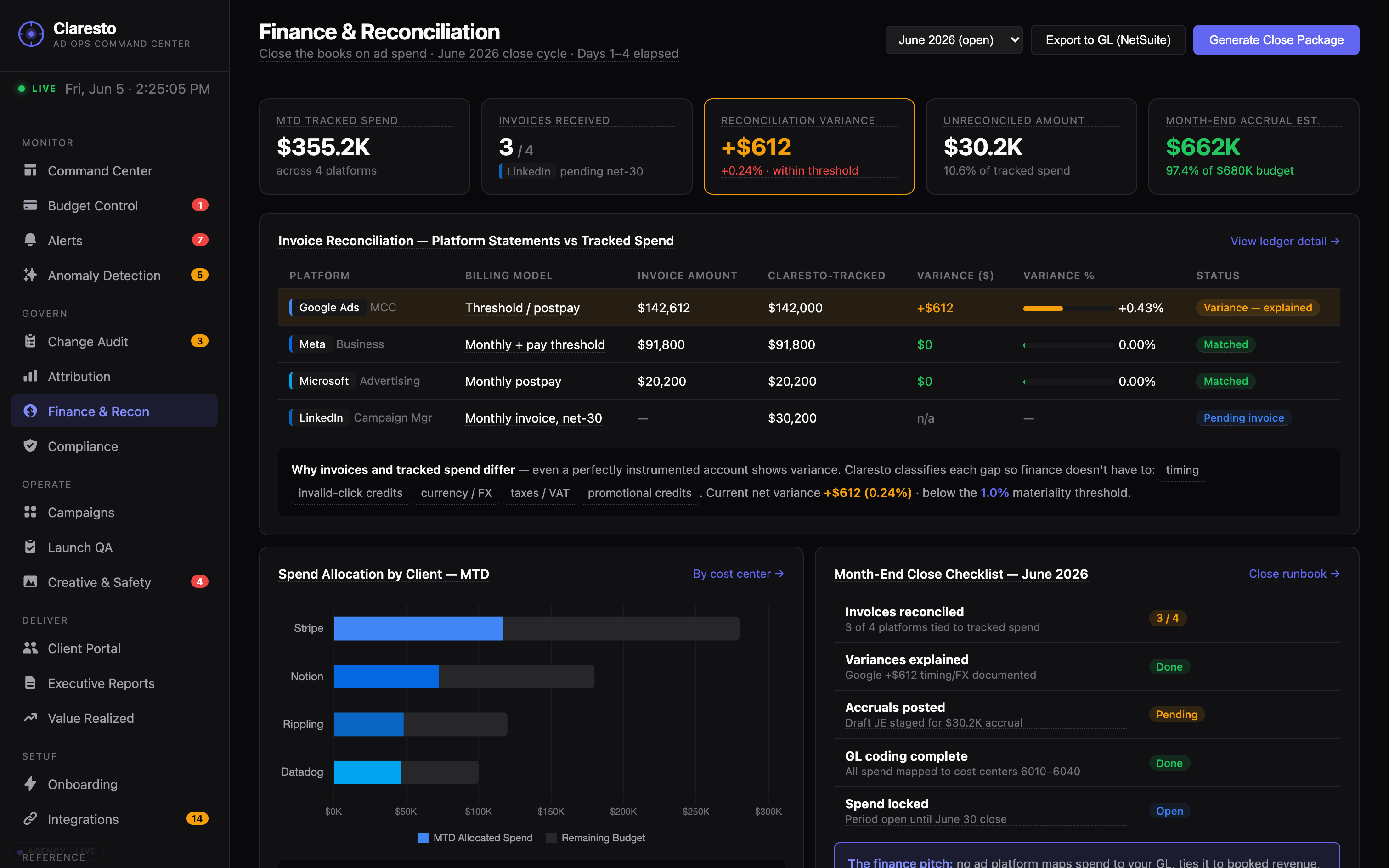 Finance & Recon